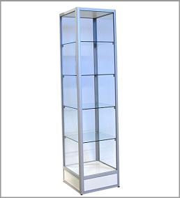 Glassmonter 4 hyller, 50x50xH180 cm, natureloksert