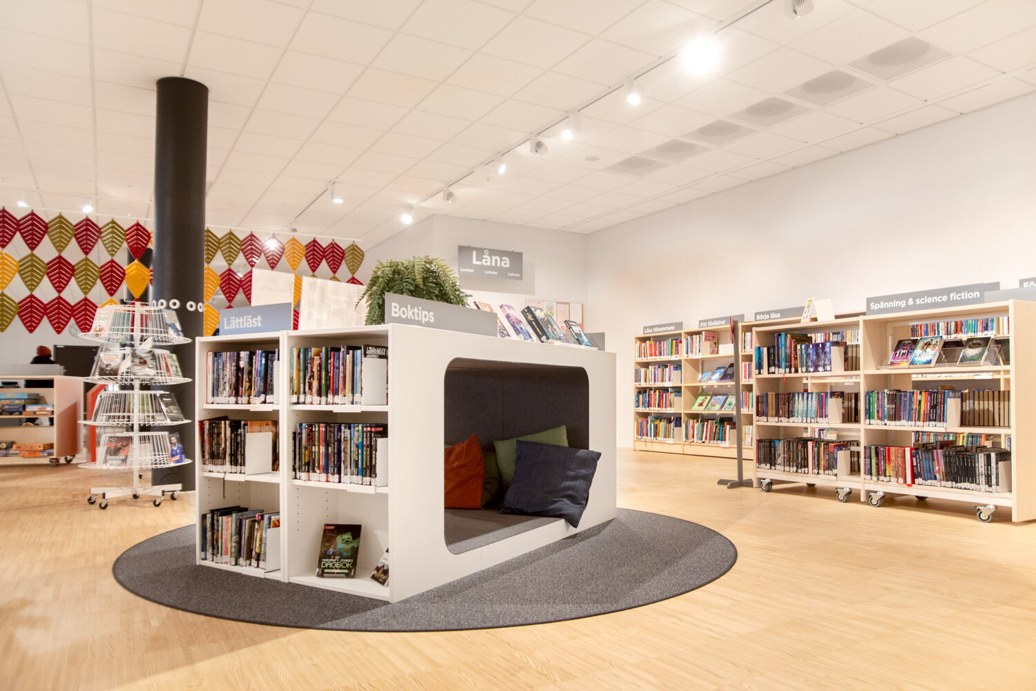 Kiruna bibliotek med lesehule Cocoon